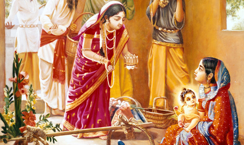 Chaitanya Prabhu with his Mother Srimati Shachi Devi