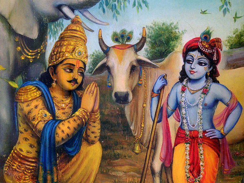 indra surrenders to lord krishna