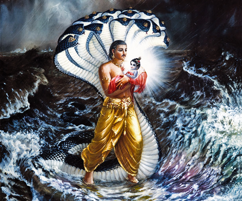 Krishna Janmashtami - The Struggles Before the Divine Appearance 2 Vasudeva Carries Krishna