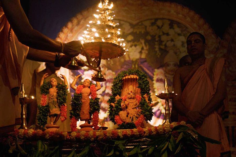 Arati during Abhisheka