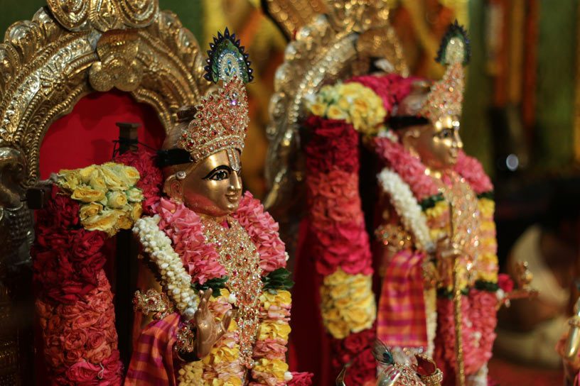 Giridhari Krishna lifting Govardhana