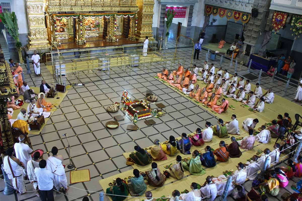 Harinam Diksha Ceremony at Main Temple Hall