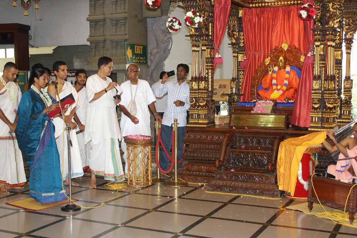 Devotee taking oath before Srila Prabhupada