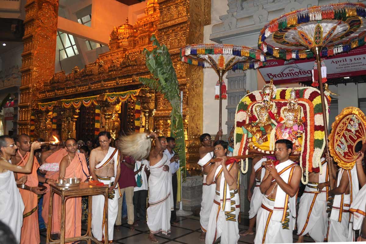Devotees carrying Their Lordships on a Pallakki