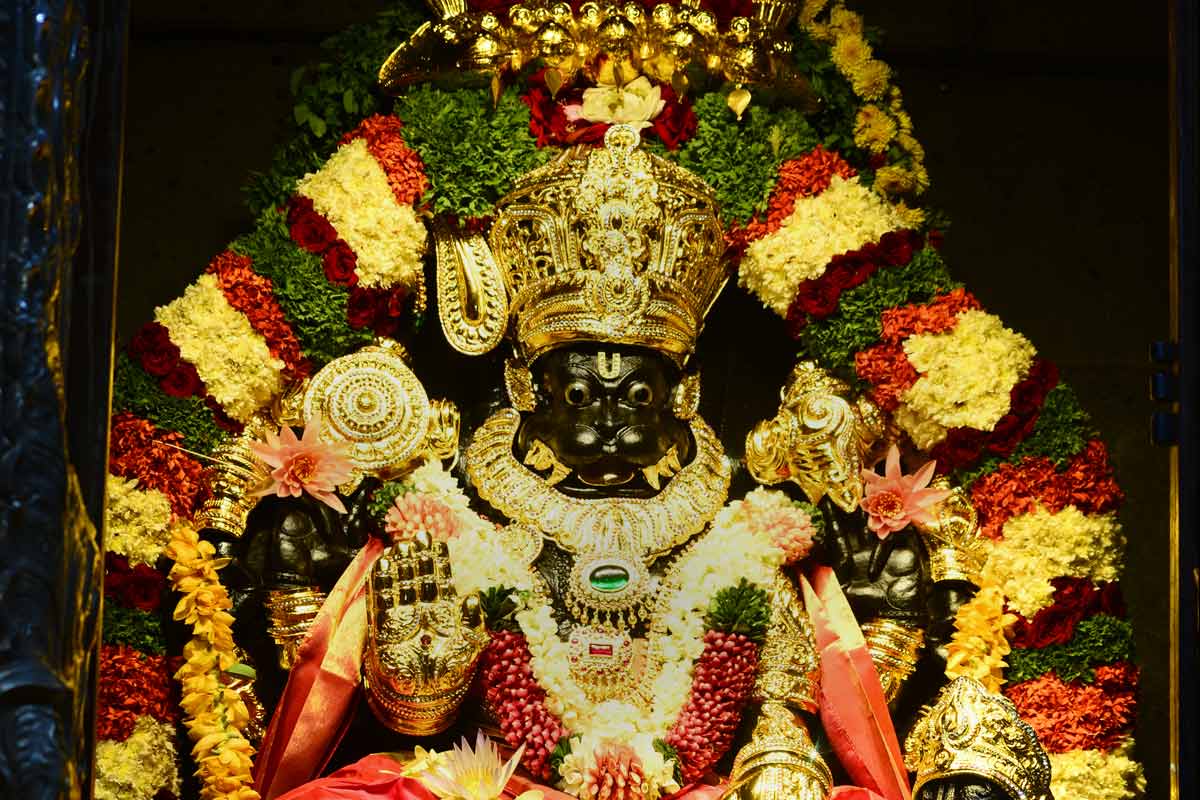 Lord Narasimha beautifully adorned on Narasimha Jayanti