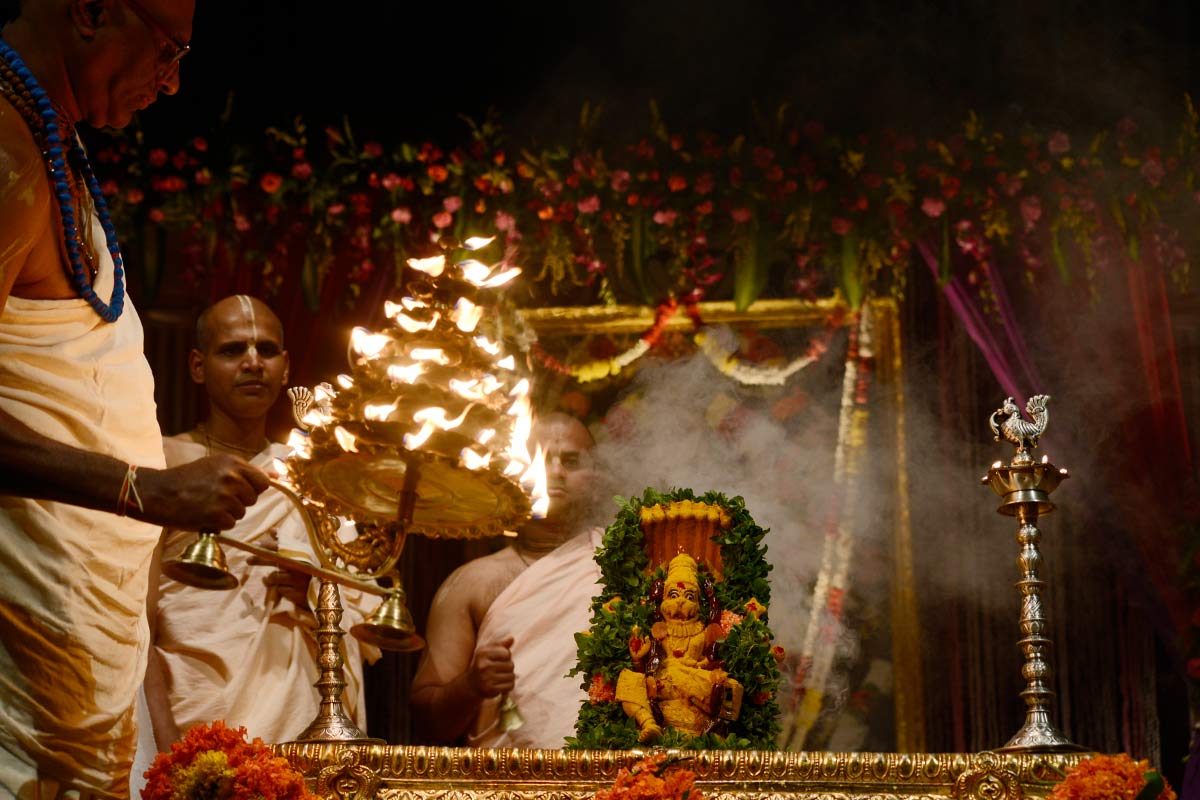 A grand arati to Lord Narasimha