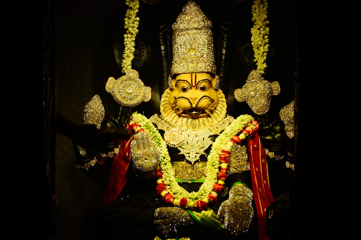 Lord Narasimha in Chandana Alankara