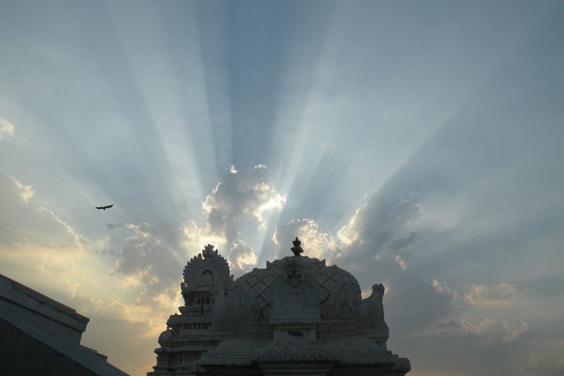 Sunrise view from ISKCON Temple
