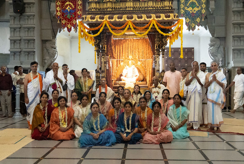Devotees at the Harinam Diksha Ceremony