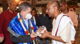 Ung Sean cambodia ambassador visit iskcon